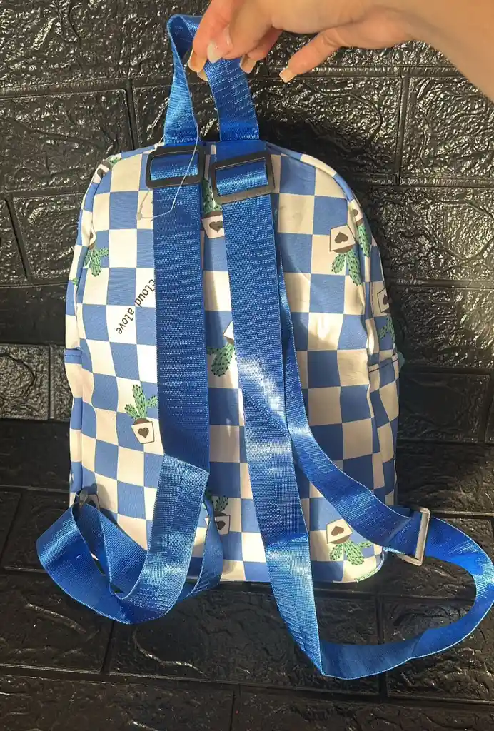 Maletin Escolar Dama O Niña 2 Bolsillos Pequeño Azul / Bolso