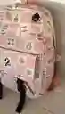 Maletin Escolar Dama O Niña 3 Bolsillos Pequeño Rosado Claro + Monedero / Bolso