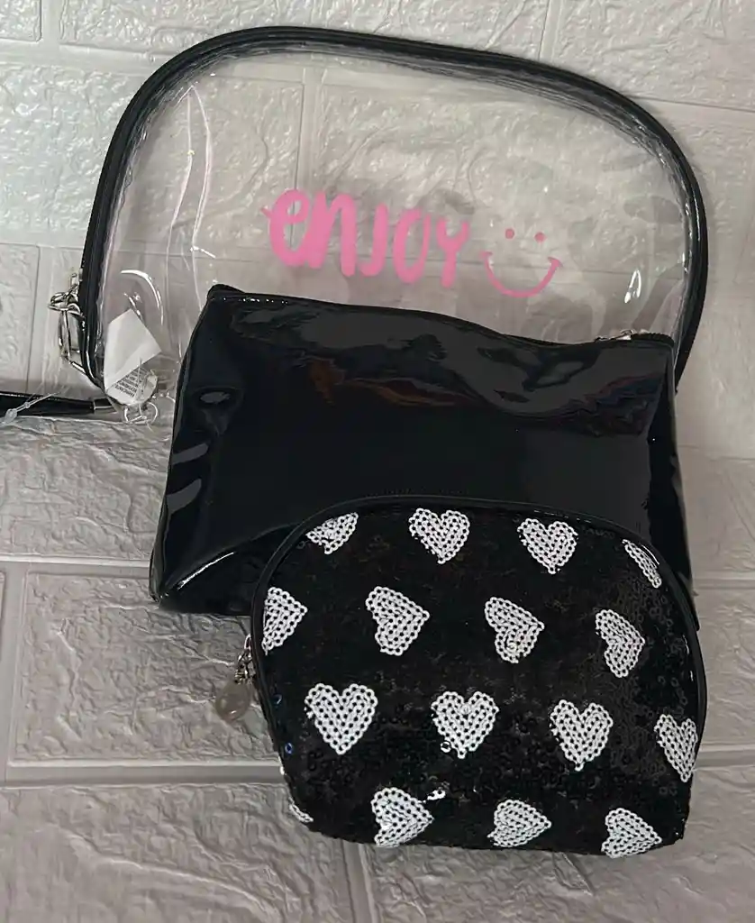 Set Cosmetiqueras Negra X3 Unidades