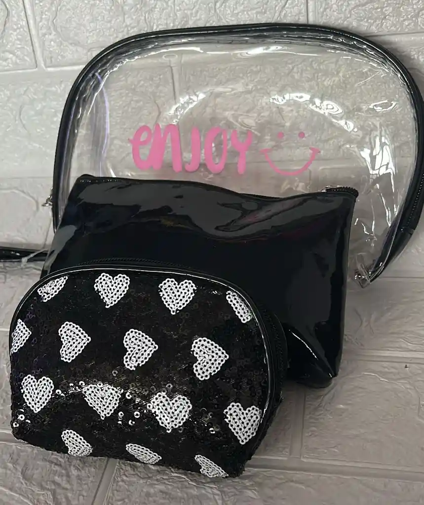 Set Cosmetiqueras Negra X3 Unidades