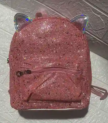 Maletin 2 Bolsillos Niña Con Orejas Rosado