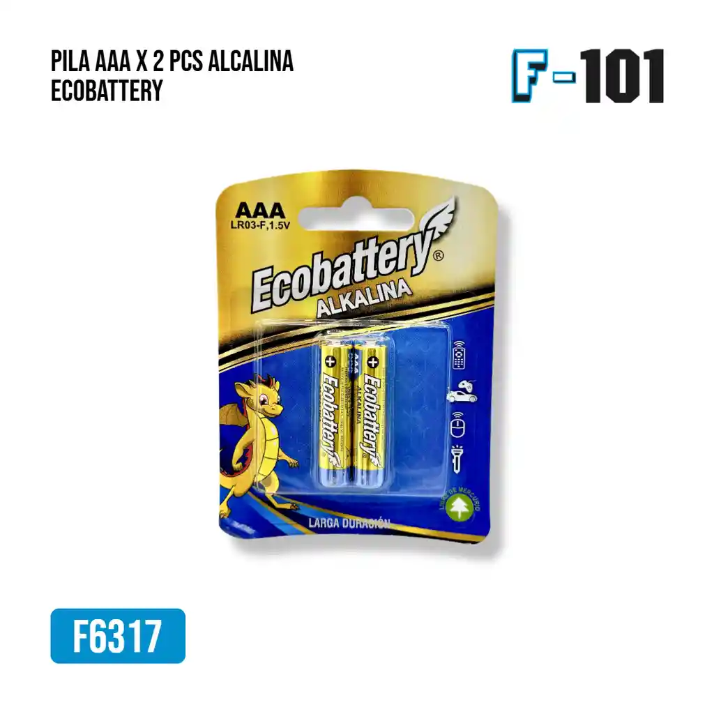 Pila Aaa X 2 Pcs Alcalina Ecobattery
