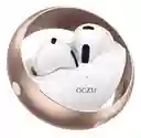 Auriculares Inalámbricos Bluetooth Oczu Manos Libres Color Blanco / Estuche Oro Rosa