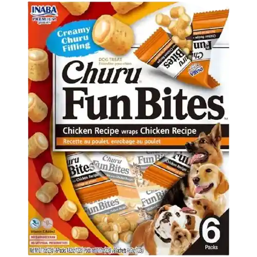 Churu Fun Bites Dog Chicken Recipe Wraps Chicken Recipe 6 Unid X 22 Gr