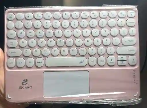 Teclado Para Tablet Inalámbrico Con Touchpad Táctil Bluetooth Y Recargable Jb-380 - Rosado