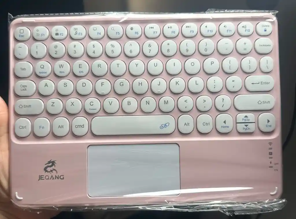 Teclado Para Tablet Inalámbrico Con Touchpad Táctil Bluetooth Y Recargable Jb-380 - Rosado