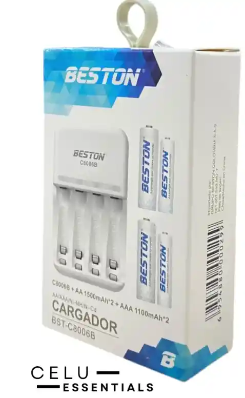 Cargador De Pilas Con Pilas Beston Recargable Mixta Aa Y Aaa