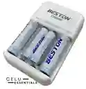 Cargador De Pilas Con Pilas Beston Recargable Mixta Aa Y Aaa