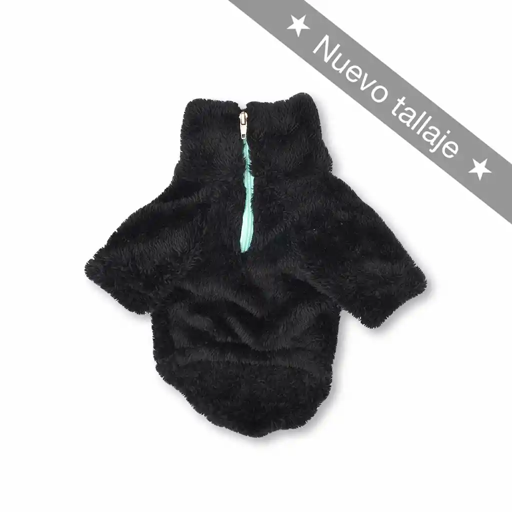 Saco Xs Cuello Alto Cremallera Bisonte Negro