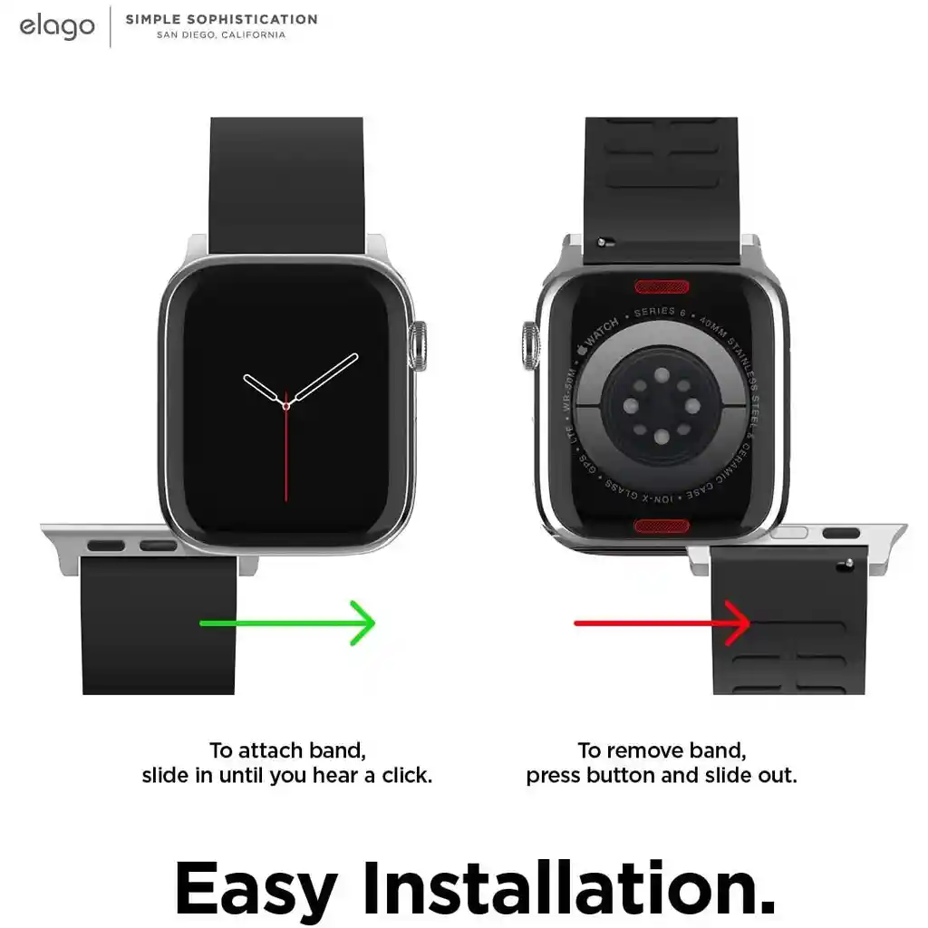 Correa Para Apple Watch 40 / 38 Mm Talla S Elago En Negro