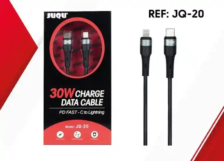 Cable Negro Rapido Juqu Tipo C A Puerto Lighting Iphone Ipod Ipad Jq-20 Tc A 1 Mts