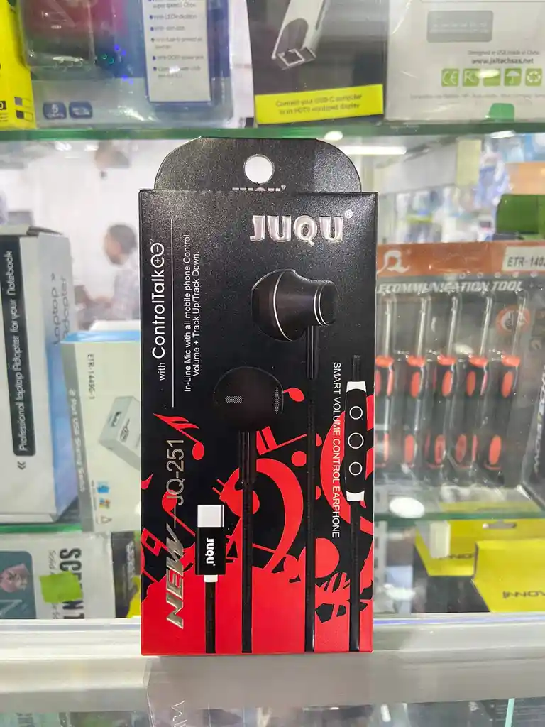 Audífonos Trenzado Estereo Tipo C Manos Libre Control De Volumen Juqu 1.2 Mts