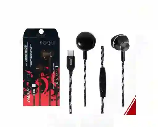 Audífonos Trenzado Estereo Tipo C Manos Libre Control De Volumen Juqu 1.2 Mts