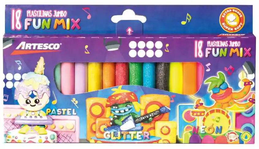 Plastilina Fun Mix X 18 Artesco
