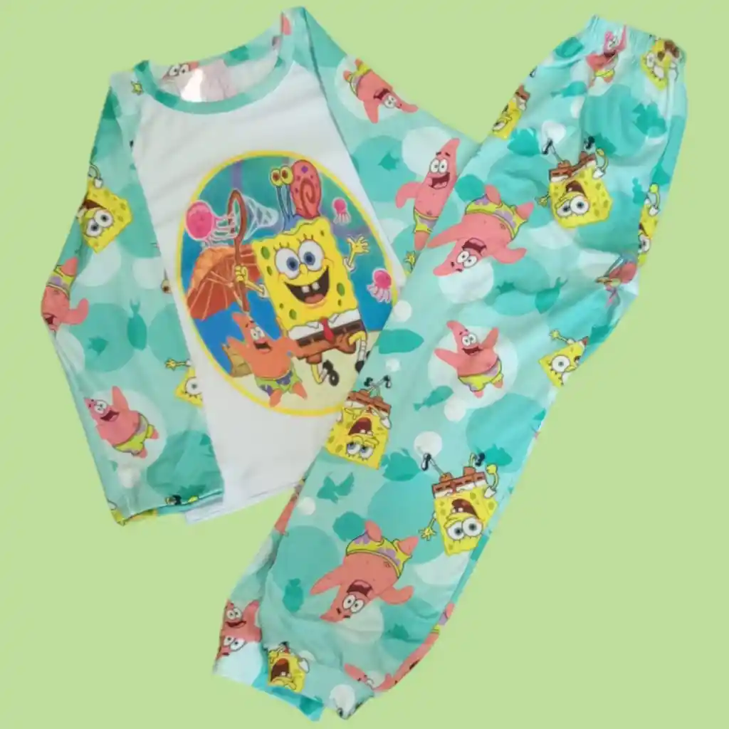 Pijama Pantalon Niña Bob Esponja Talla 8