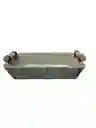 Cesta Tejida Asas De Madera Resistentes, Organizador 28cmx19cm