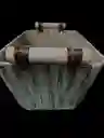 Cesta Tejida Asas De Madera Resistentes, Organizador 19cmx16cm