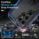 Funda Compatible Con Samsung Galaxy S24 Ultra Con Protector De Pantalla De Vidrio Templado Resistente A Los Golpes Funda De Teléfono De Cuerpo Completo Con Soporte De Anillo De Metal