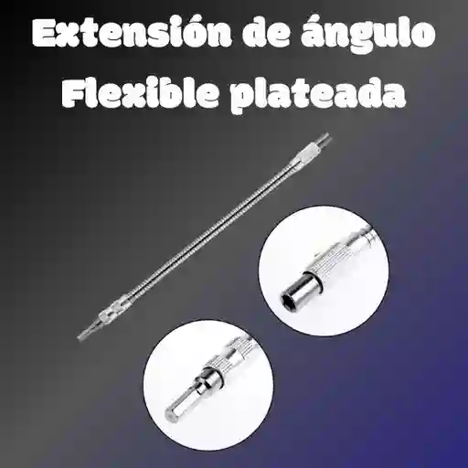 Extensión De Ángulo Flexible Plateada