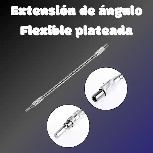 Extensión De Ángulo Flexible Plateada