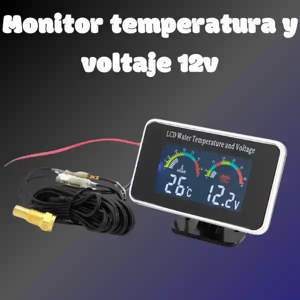 Medidor De Temperatura Agua Y Voltímetro
