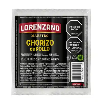 Chorizo De Pollo Premium X 225 G
