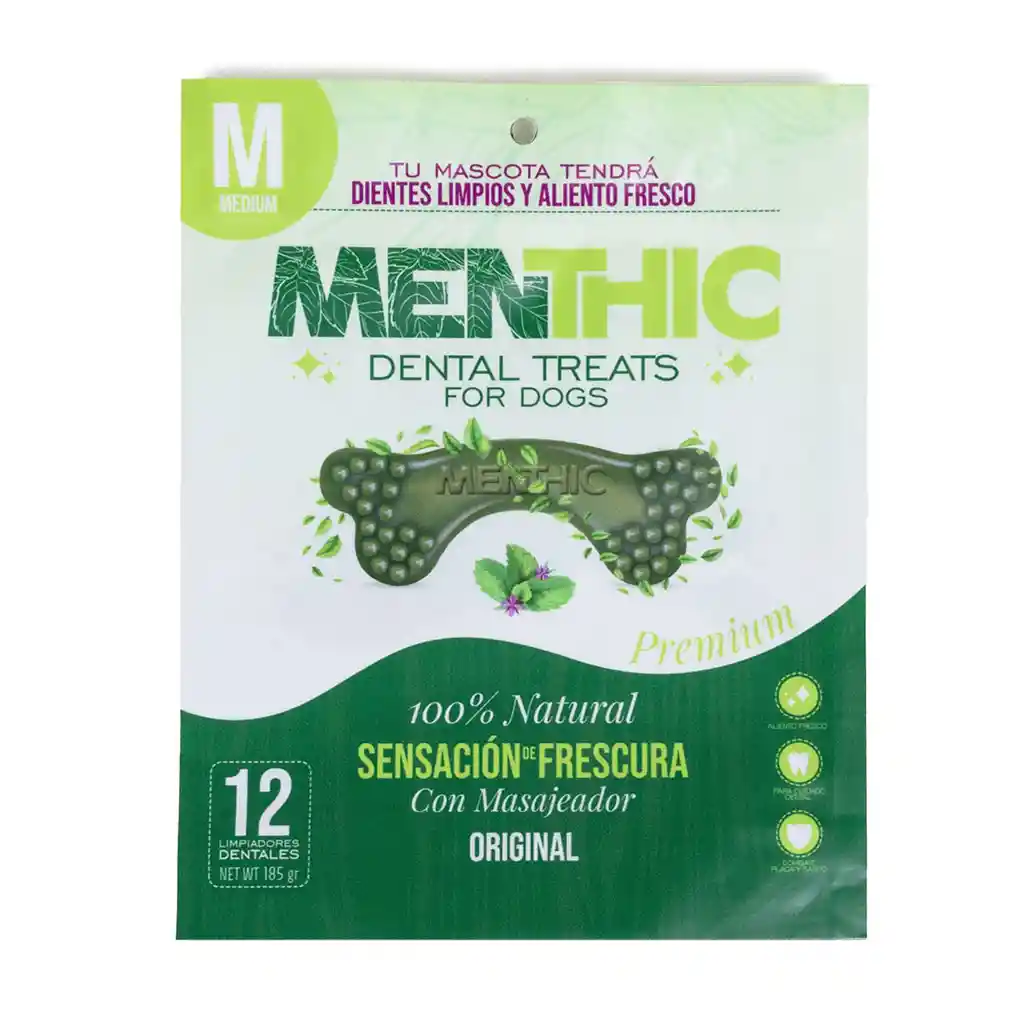 Menthic Dental Treats – Snack Huesos M X 12 Und