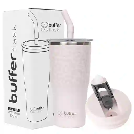 Mug Vaso Termo 570ml Buffer Acero Inox + Tapas - Pinky