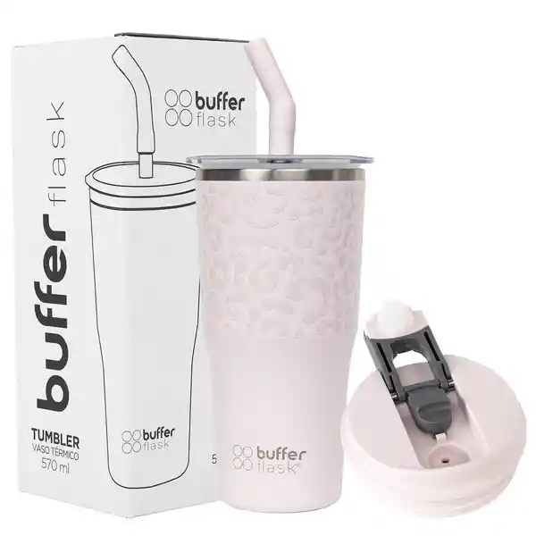 Mug Vaso Termo 570ml Buffer Acero Inox + Tapas - Pinky