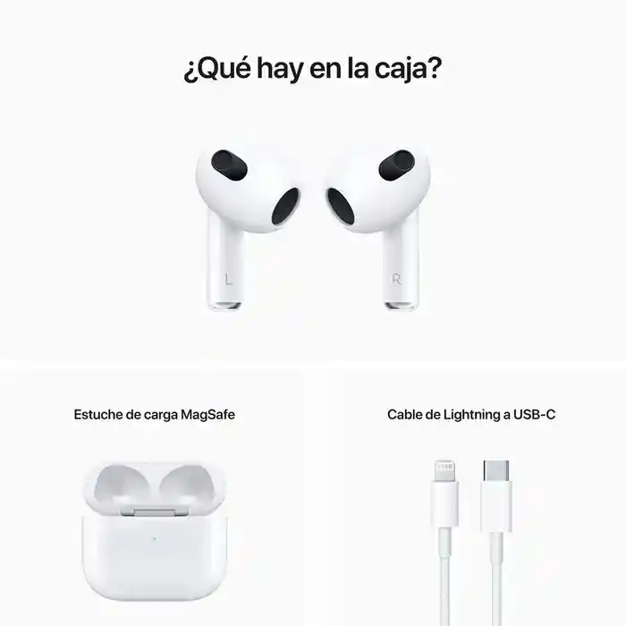 Airpods 3 Audifonos 1.1 + Cargador Iphone Carga Super Rapida Original 1hora