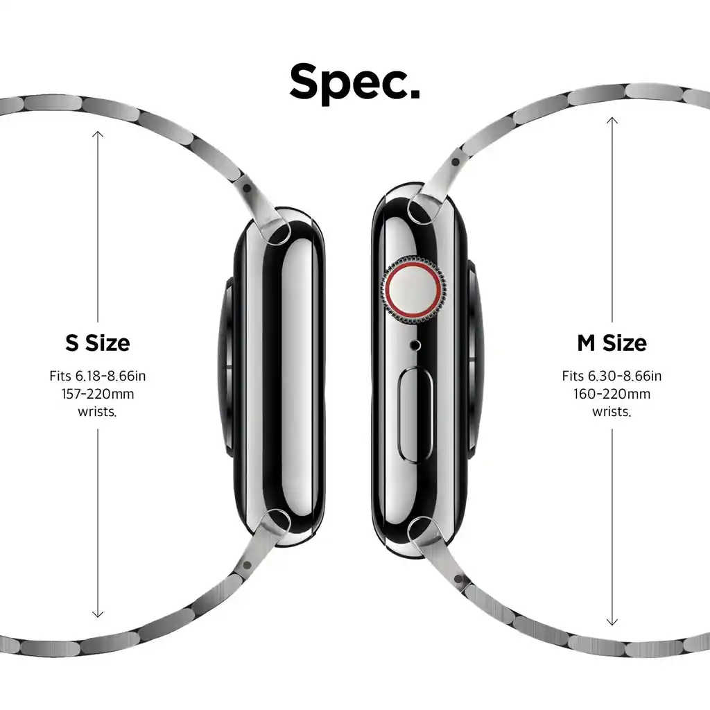 Correa Metálica Para Apple Watch 42/44/45 Mm Talla M Elago En Negro