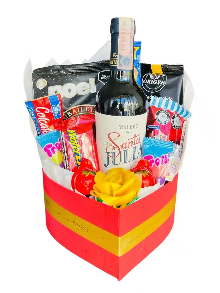 Regalo Especial Amor Sincero Con Vino, Café Y Galletas - Regalo Especial Cumpleaños - Feliz Dia - San Valentin