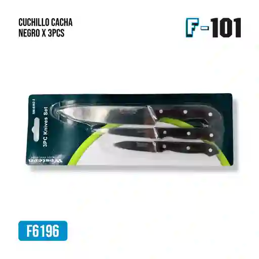 Cuchillo Cacha Negro X 3pcs
