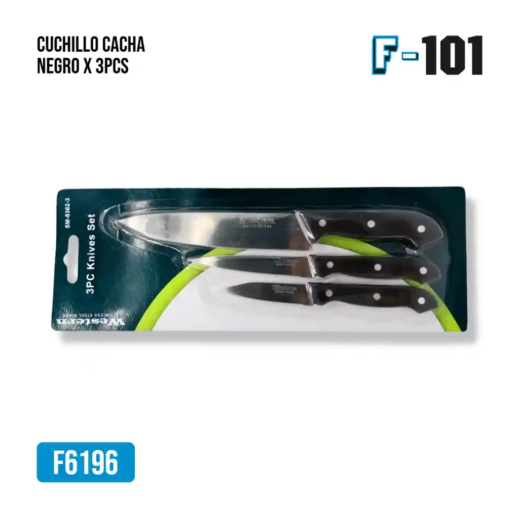 Cuchillo Cacha Negro X 3pcs