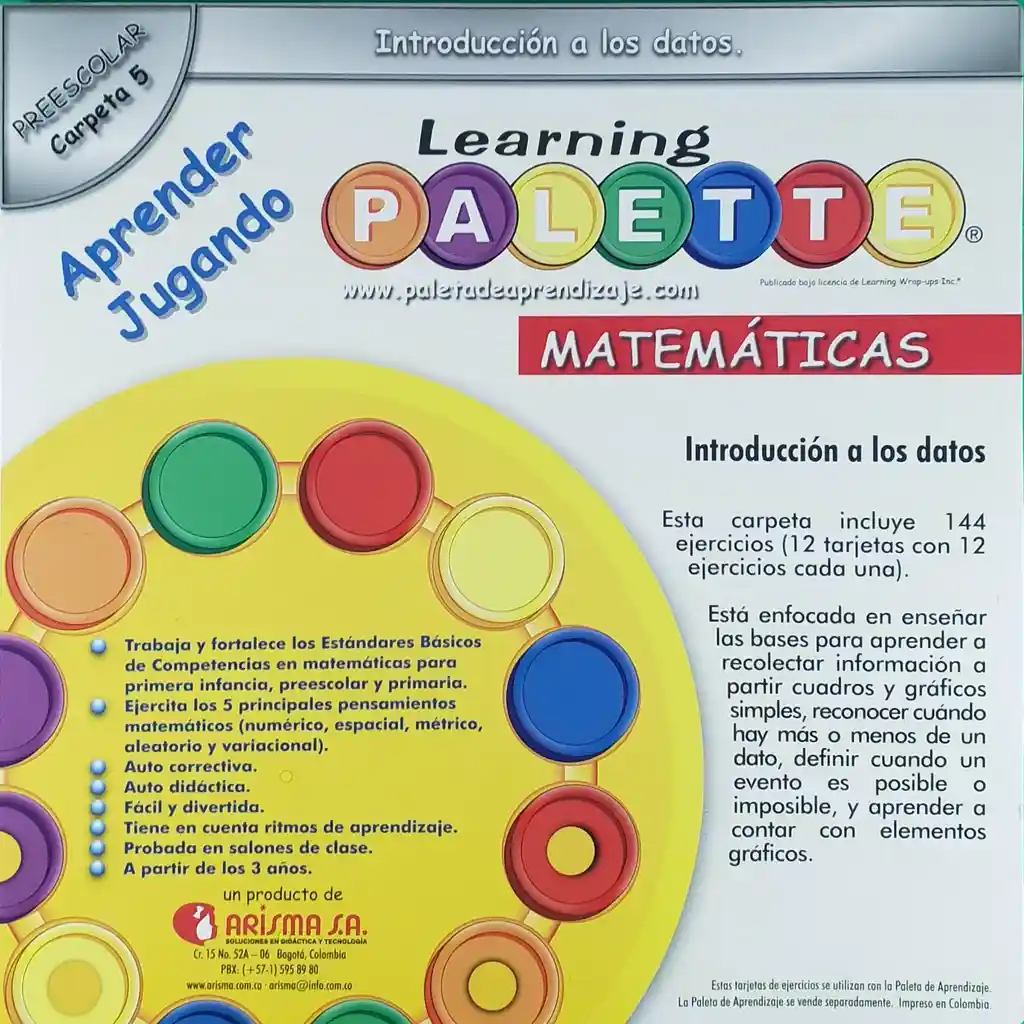 Juego Didáctico Learning Palette Matemáticas Preescolar Para Niños