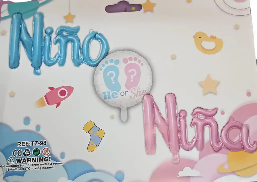 Letrero Globos Bombas Inflable Metalizado Niña O Niño