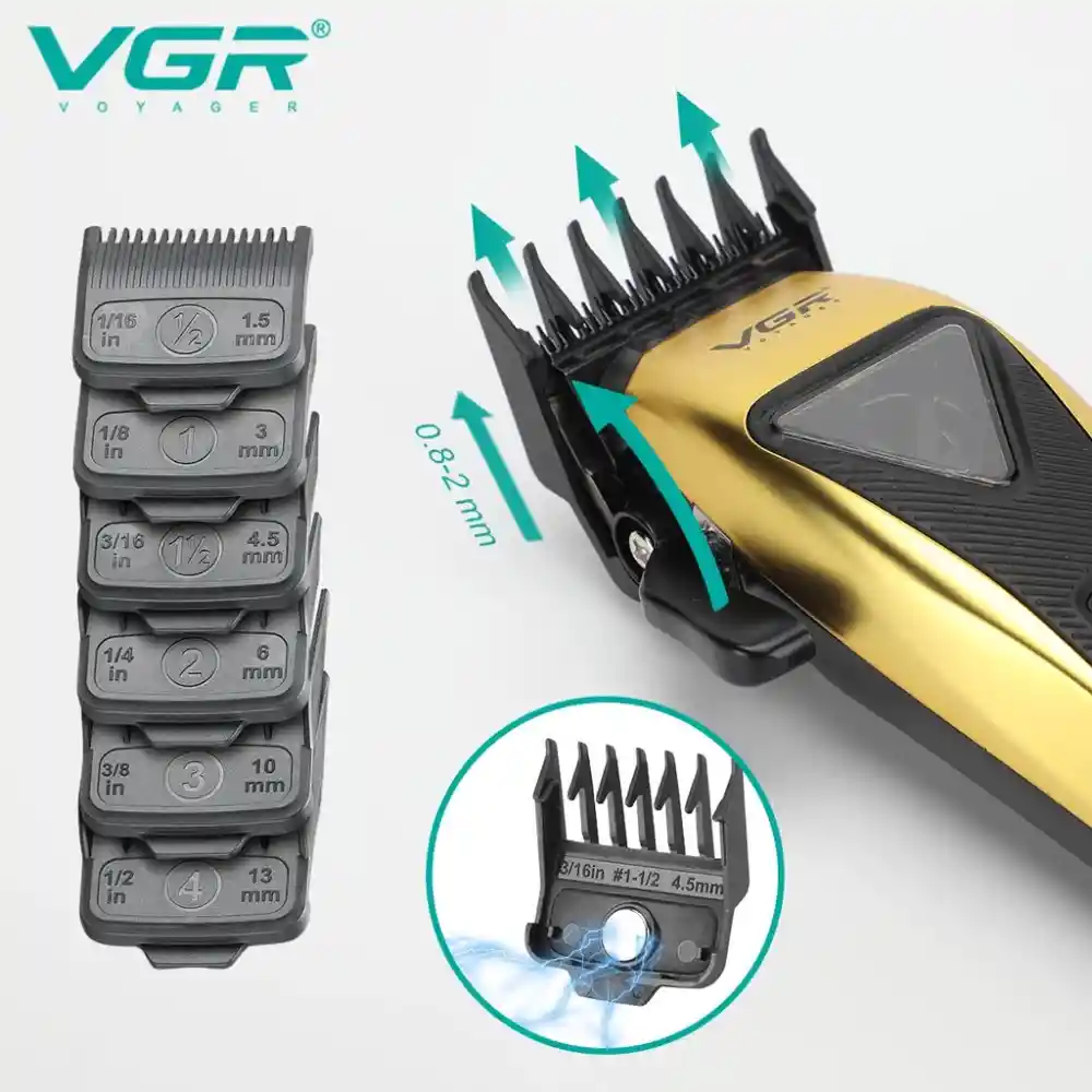 Maquina Cortadora De Cabello Inalámbrica Profesional Hair Clipper 9000 Rpm Vgr V-015