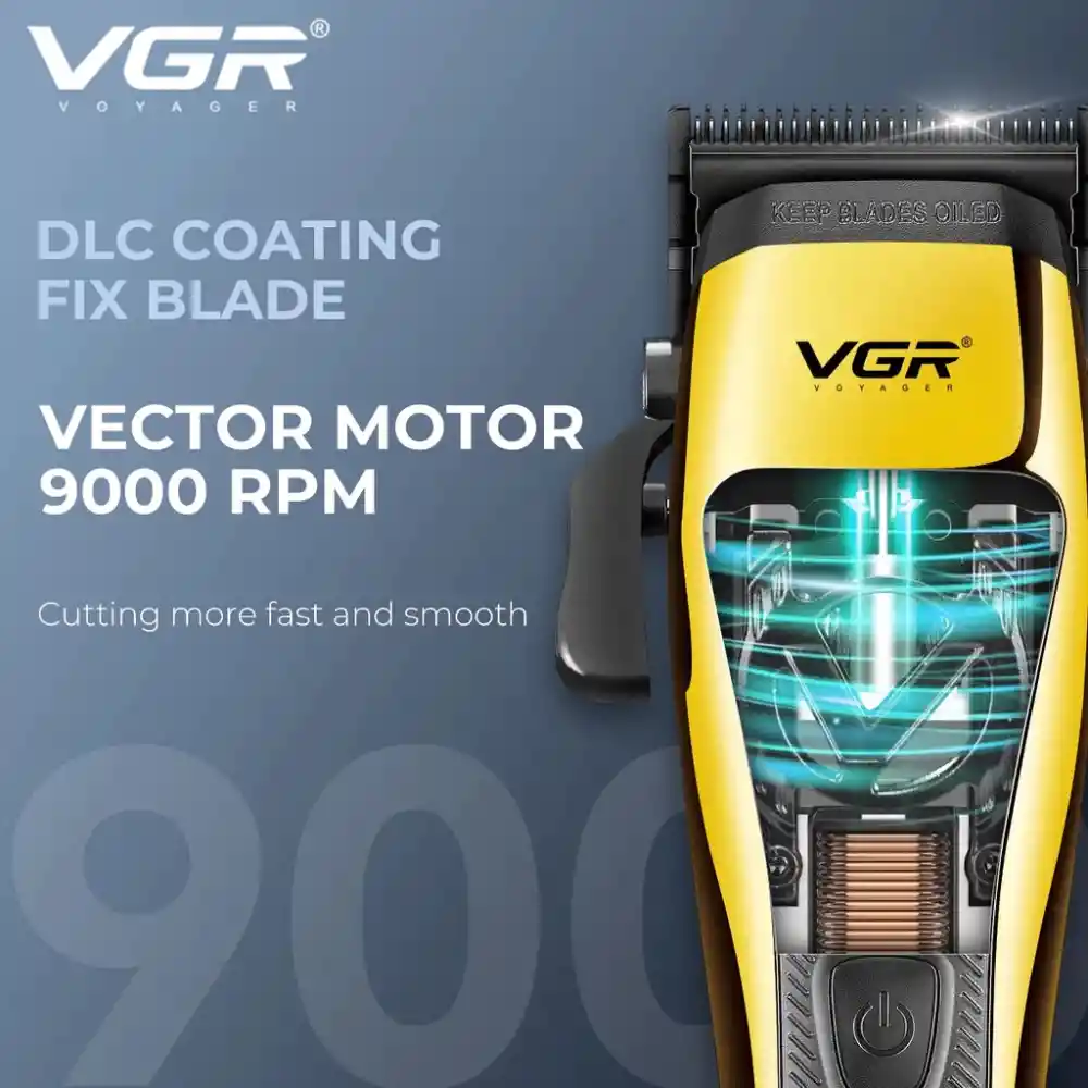 Maquina Cortadora De Cabello Inalámbrica Profesional Hair Clipper 9000 Rpm Vgr V-015