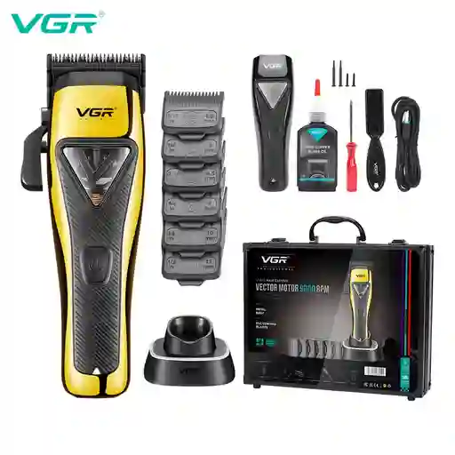 Maquina Cortadora De Cabello Inalámbrica Profesional Hair Clipper 9000 Rpm Vgr V-015