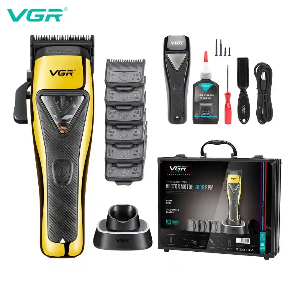 Maquina Cortadora De Cabello Inalámbrica Profesional Hair Clipper 9000 Rpm Vgr V-015