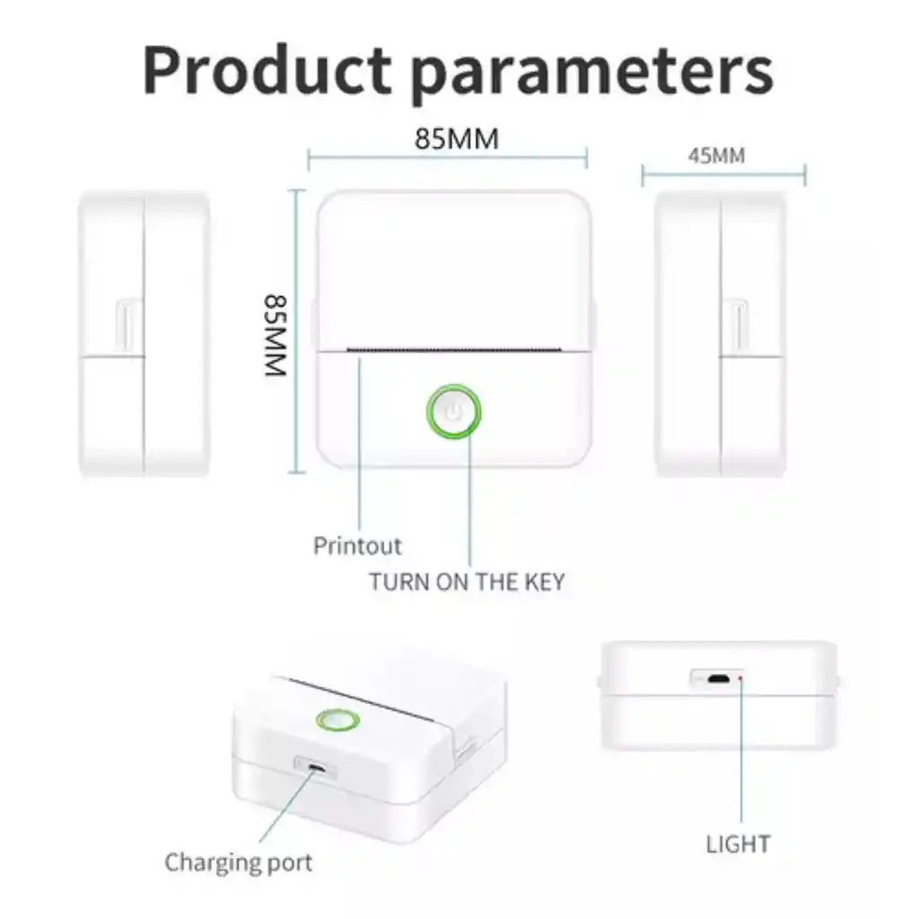 Impresora Portátil, Impresora Térmica, Mini Adhesivo Inalámb Agregar A Favoritos