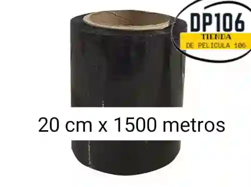 Vinipel Negro 20 Cms X 1500 Mts / Stretch Film X 1 Und