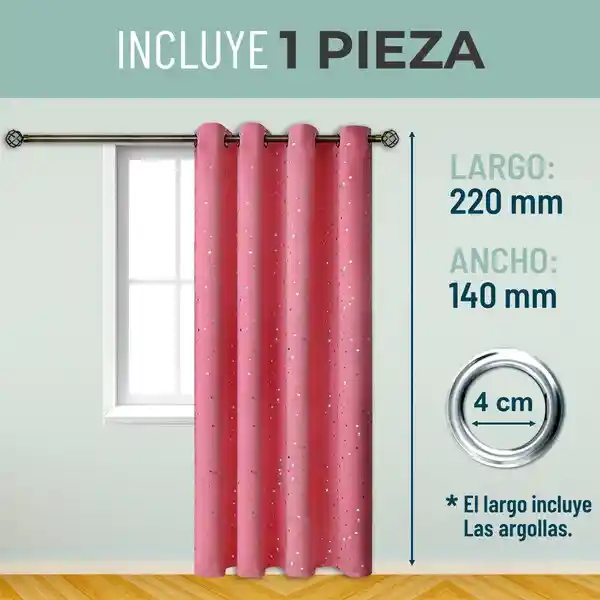 Cortina Niños Niña Semi Blackout Casatua Un Paño 140x220cm