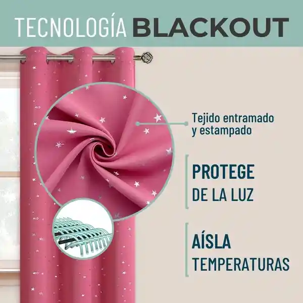 Cortina Niños Niña Semi Blackout Casatua Un Paño 140x220cm