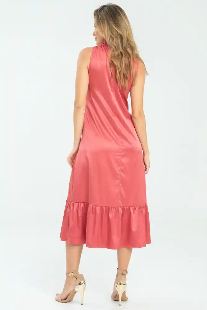 Vestido Largo Dhurata Color Rojo Carnauba Talla S
