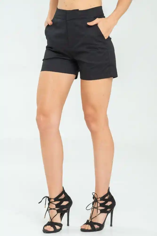 Short Asimetrico Color Negro Talla 10