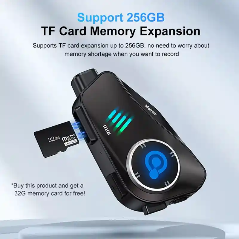 Intercomunicador Camara Moto Casco Bluetooth Manos Libres