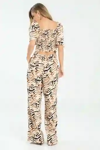 Enterizo Animal Print Color Cafe Puro Talla S