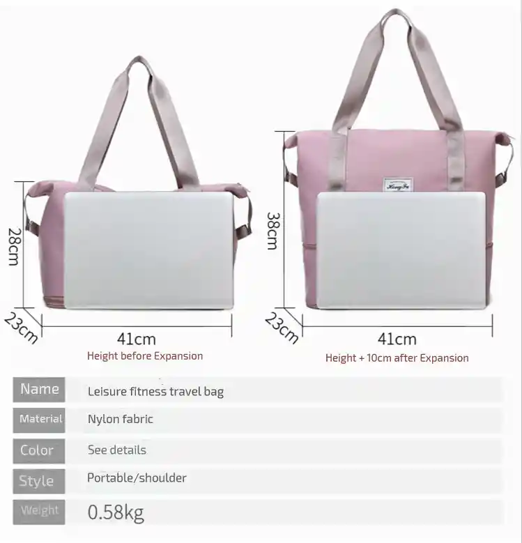 Bolso Expandible Para Dama Con Bolsillo Externo