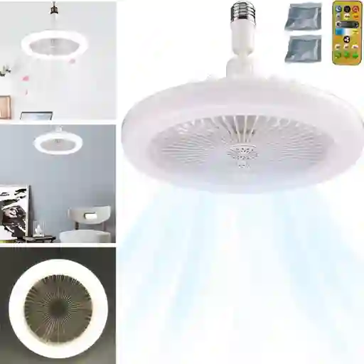 Bombillo Ventilador 2 En 1 Para Aire Fresco Y Luz